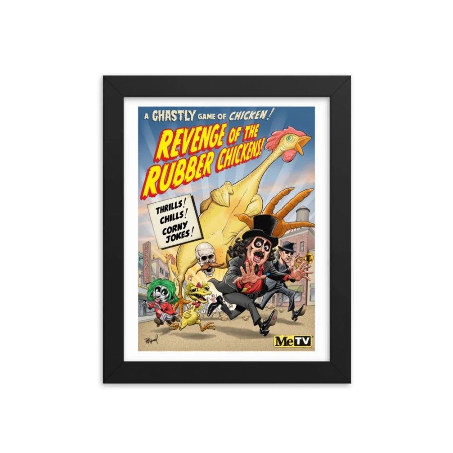 "Svengoolie Revenge Of The Rubber Chickens Art Print by Tom Richmond | MeTV Custom Products"
