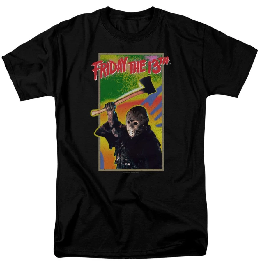"MeTV Custom Classics Friday The 13th Retro Unisex T-Shirt - Vintage Horror Movie Tee"