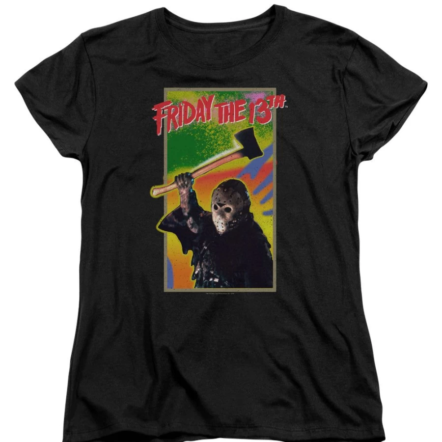 "MeTV Custom Classics Friday The 13th Retro Unisex T-Shirt - Vintage Horror Movie Tee"