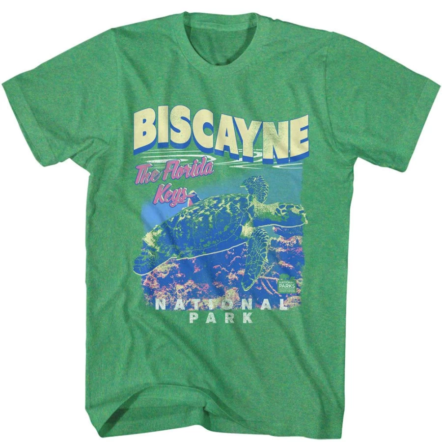 MeTV Custom Brands Unisex National Parks Biscayne Sea Turtle Graphic T-Shirt