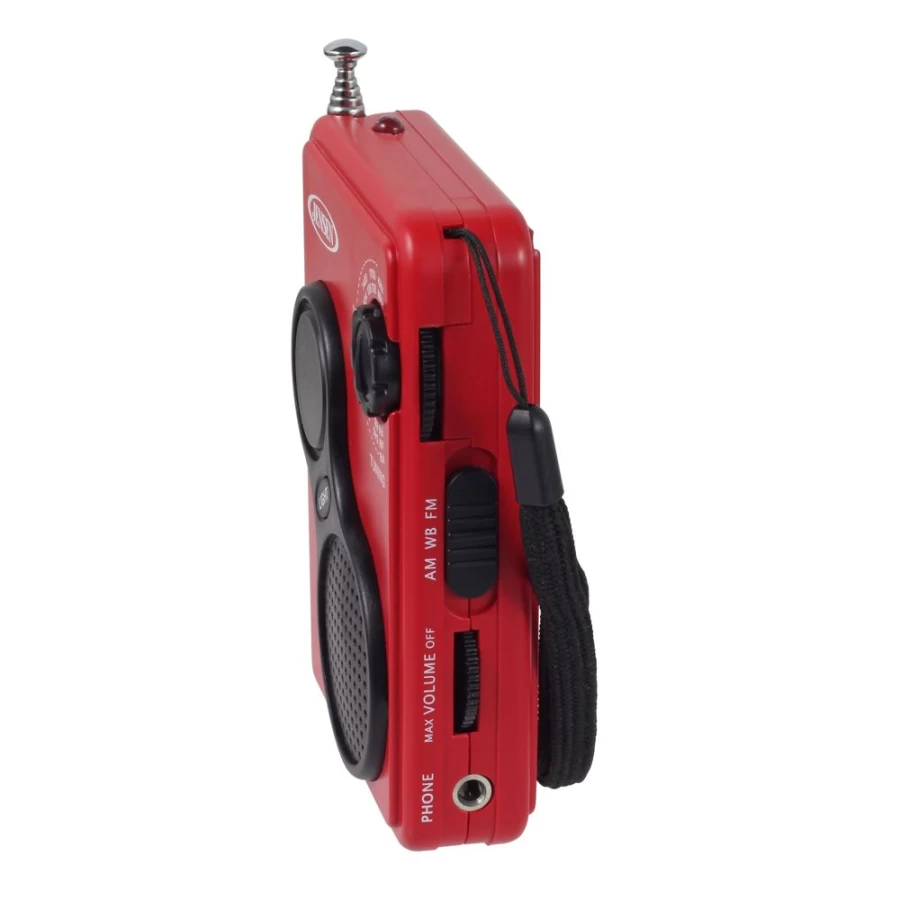 Jensen Portable AM/FM Weather Band Radio with Flashlight, Emergency Hand Crank Power, and NOAA Alerts for Outdoor Survival