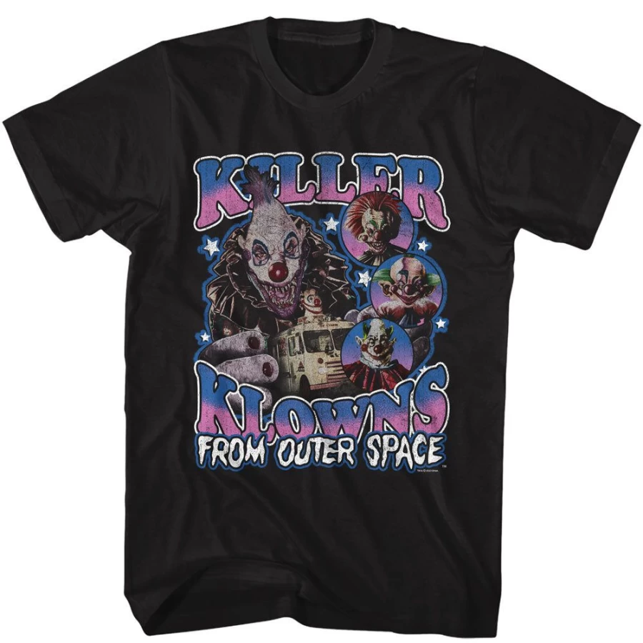 "MeTV Custom Brands Killer Klowns From Outer Space Unisex Stars Collage T-Shirt"