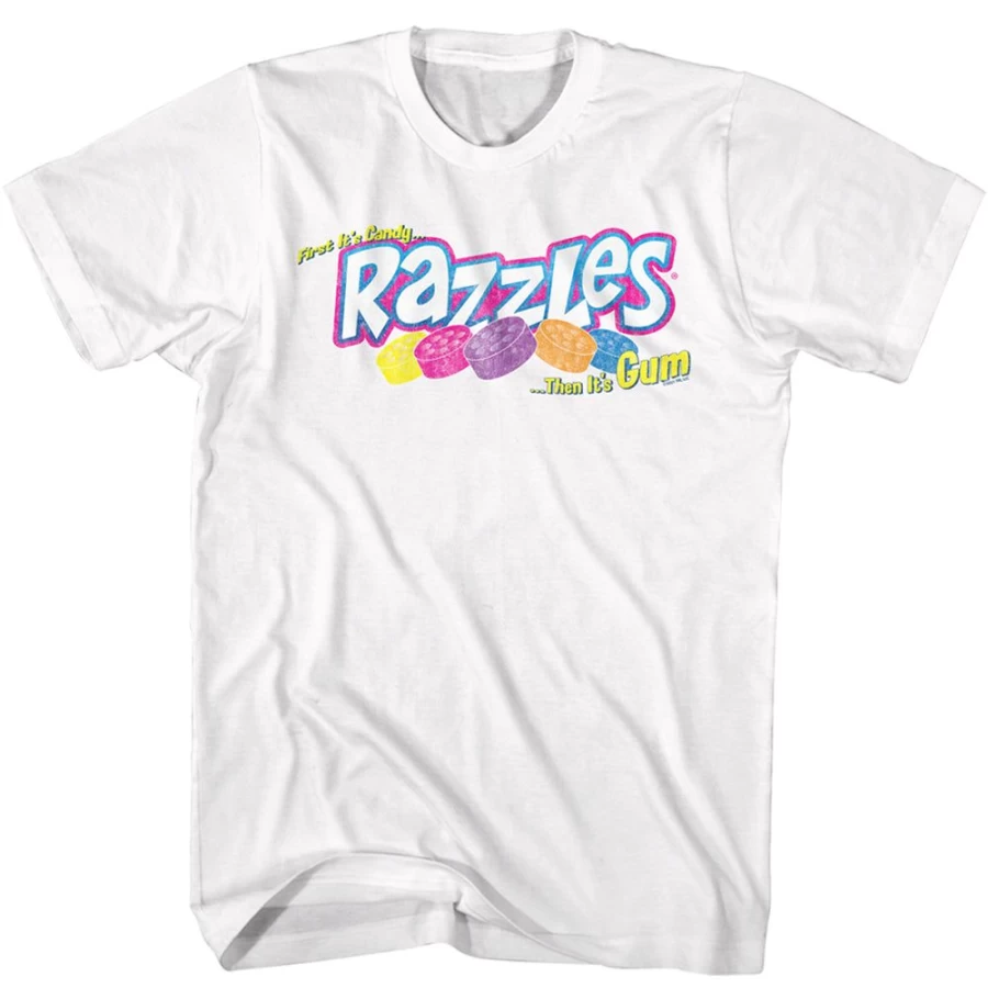 MeTV Custom Brands Unisex Tootsie Roll Razzles Logo Candy - Fun Chewy Sweets