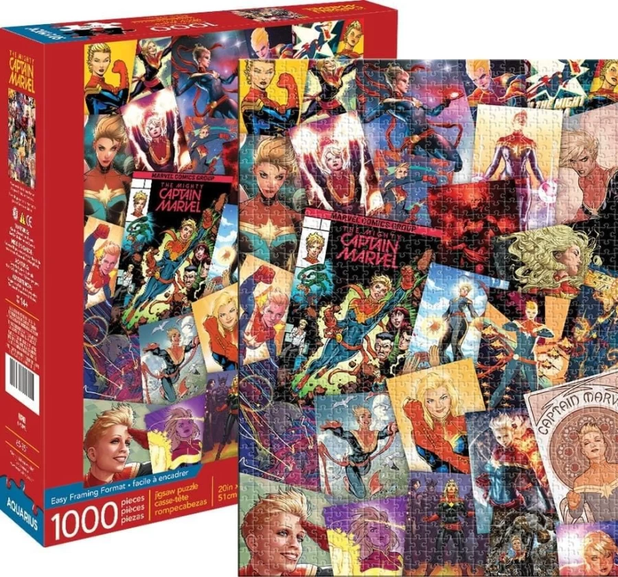 Toynk Marvel Captain Marvel 1000-Piece Jigsaw Puzzle – Collectible Collage Puzzle for Adults & Kids