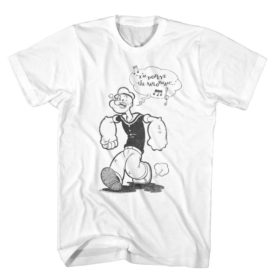 MeTV Custom Brands Unisex Popeye Sailorman Graphic T-Shirt Cartoon Inspired Apparel