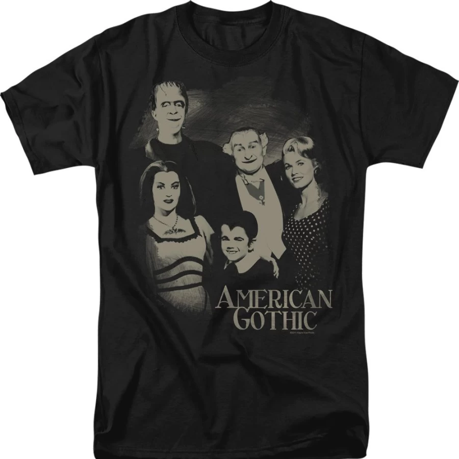 MeTV Custom Classics Munsters American Gothic T-Shirt - Unisex Vintage TV Show Merchandise