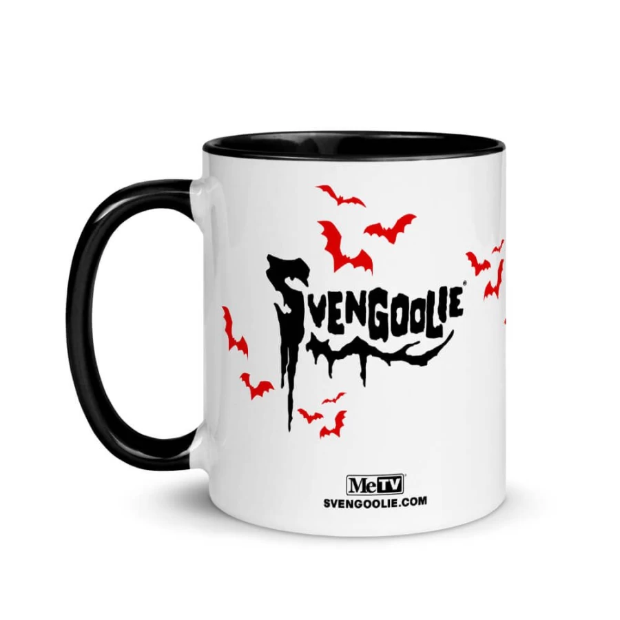 MeTV Custom Products Svengoolie Logo Ceramic Mug with Bats Design
