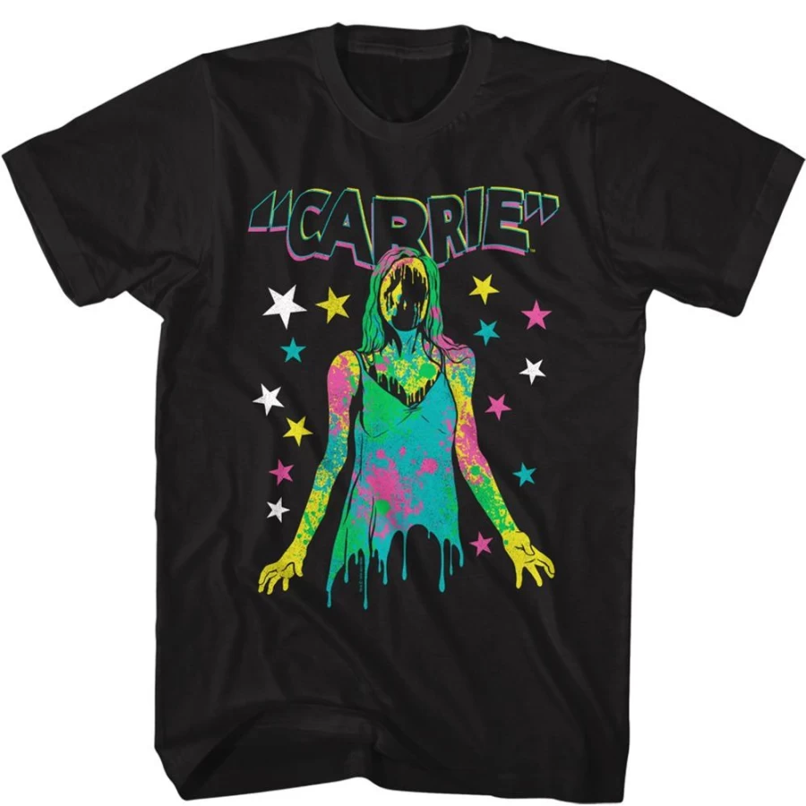 MeTV Custom Brands Carrie - Colorful Splatter Design T-Shirt for Unique Style