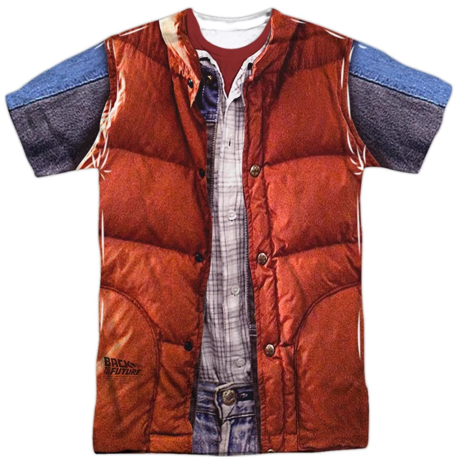 "MeTV Custom Classics Unisex Back To The Future Marty McFly Vest Costume - Front & Back Replica"