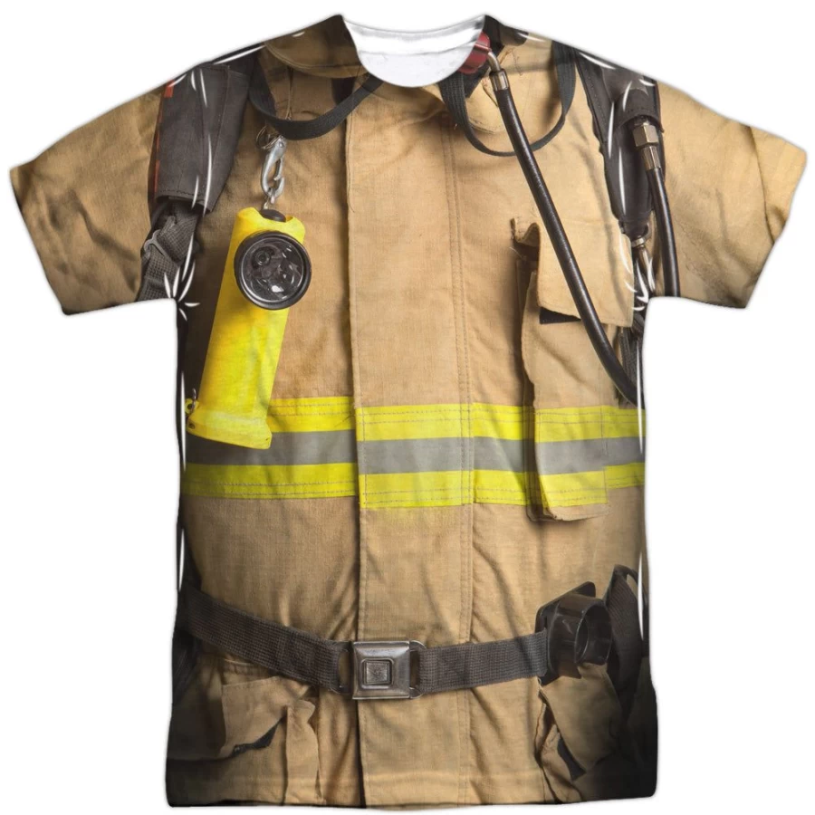 "MeTV Custom Classics Unisex Firefighter Costume Set - Front & Back Design for Adults & Kids"