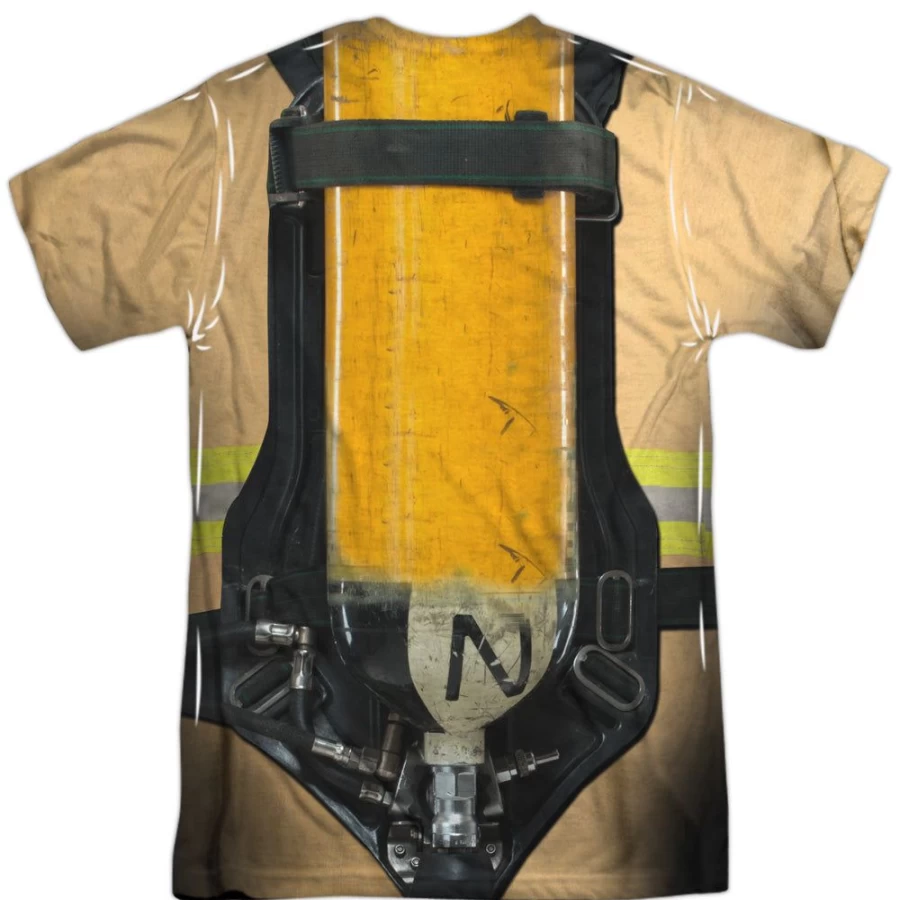 "MeTV Custom Classics Unisex Firefighter Costume Set - Front & Back Design for Adults & Kids"