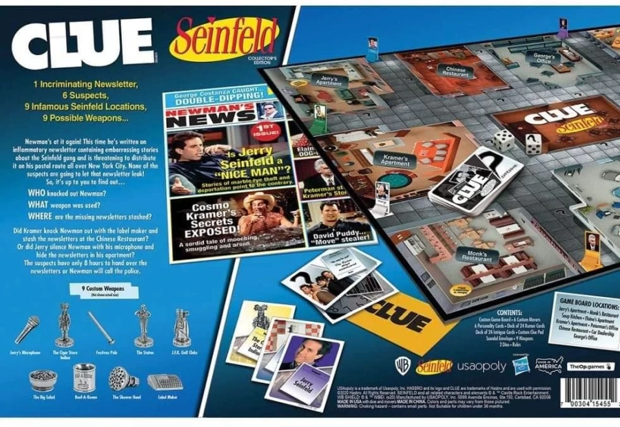 "Toynk Seinfeld Clue Board Game for 3-6 Players | Official TV Show Themed Mystery Game"