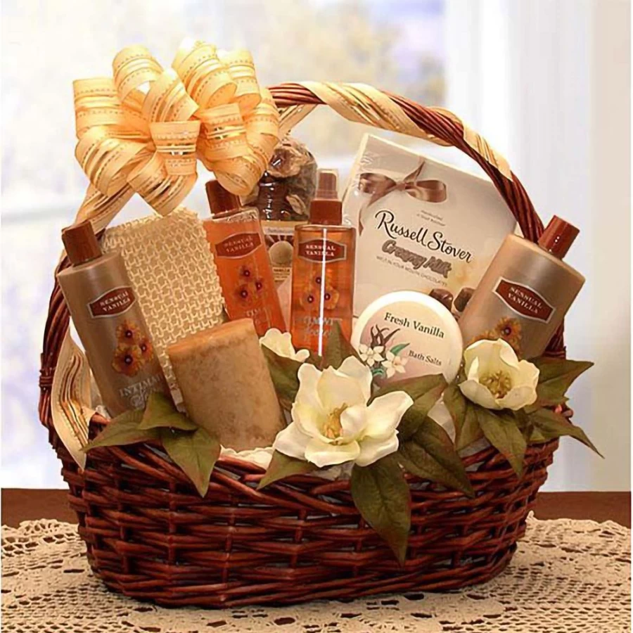 GBDS Vanilla Luxuries Bath & Body Gift Basket - Premium Scented Skincare Set