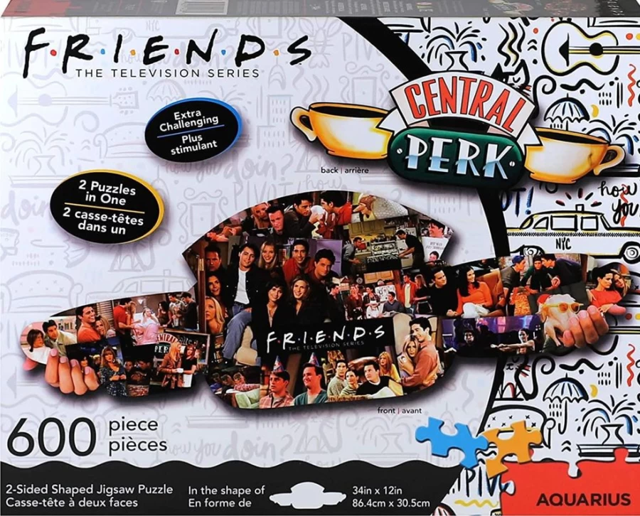 Toynk Friends TV Show Central Perk 600-Piece 2-Sided Die-Cut Jigsaw Puzzle Collage