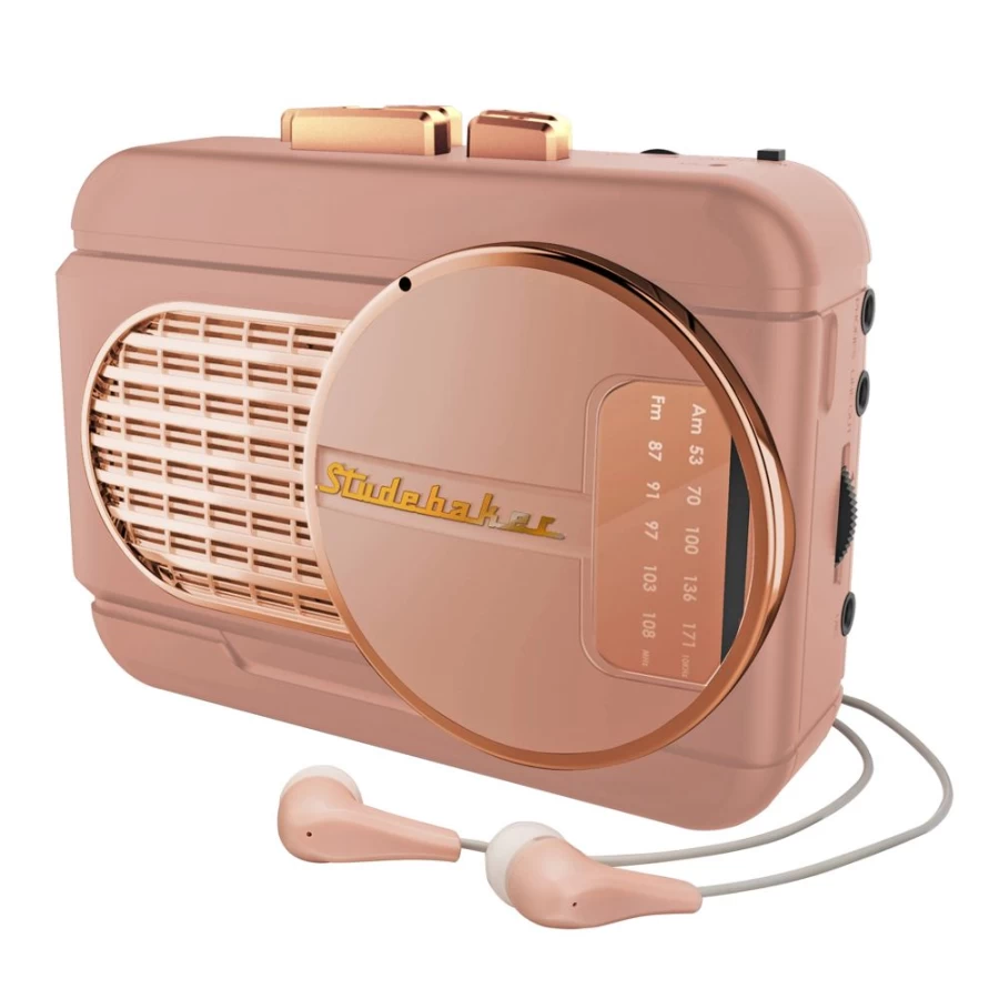 Studebaker Walkabout II Portable Cassette Player with AM/FM Radio and Built-In Speaker for On-The-Go Music