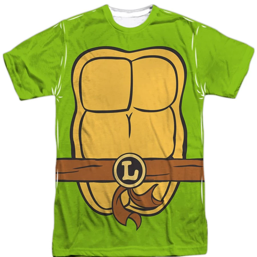 MeTV Custom Classics Unisex Teenage Mutant Ninja Turtles Leonardo Costume for Kids & Adults - Front & Back Design
