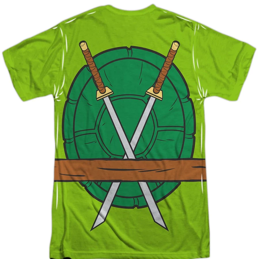 MeTV Custom Classics Unisex Teenage Mutant Ninja Turtles Leonardo Costume for Kids & Adults - Front & Back Design