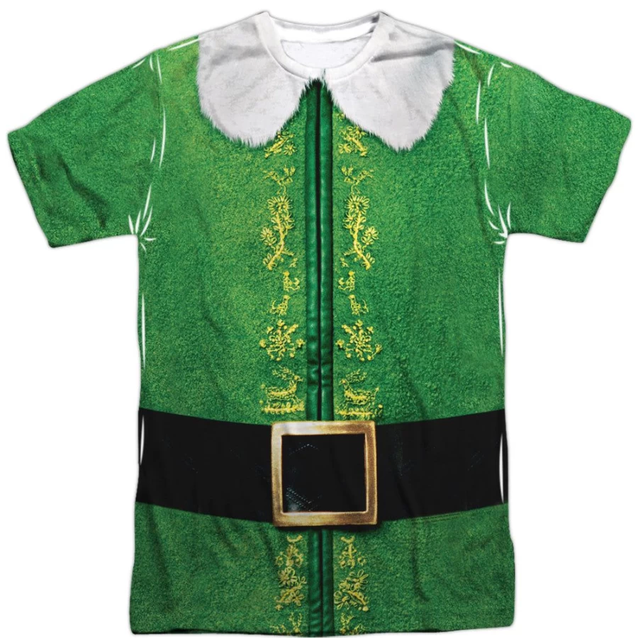 "MeTV Custom Classics Unisex Christmas Elf Costume - Front & Back Design for Holiday Parties"