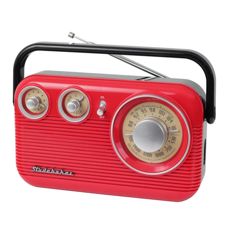 "Studebaker Vintage 80's Portable AM/FM Radio - Retro Style Wireless Transistor Radio"