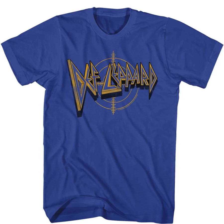 Def Leppard Official Logo & Crosshairs Design T-Shirt by MeTV Custom Brands