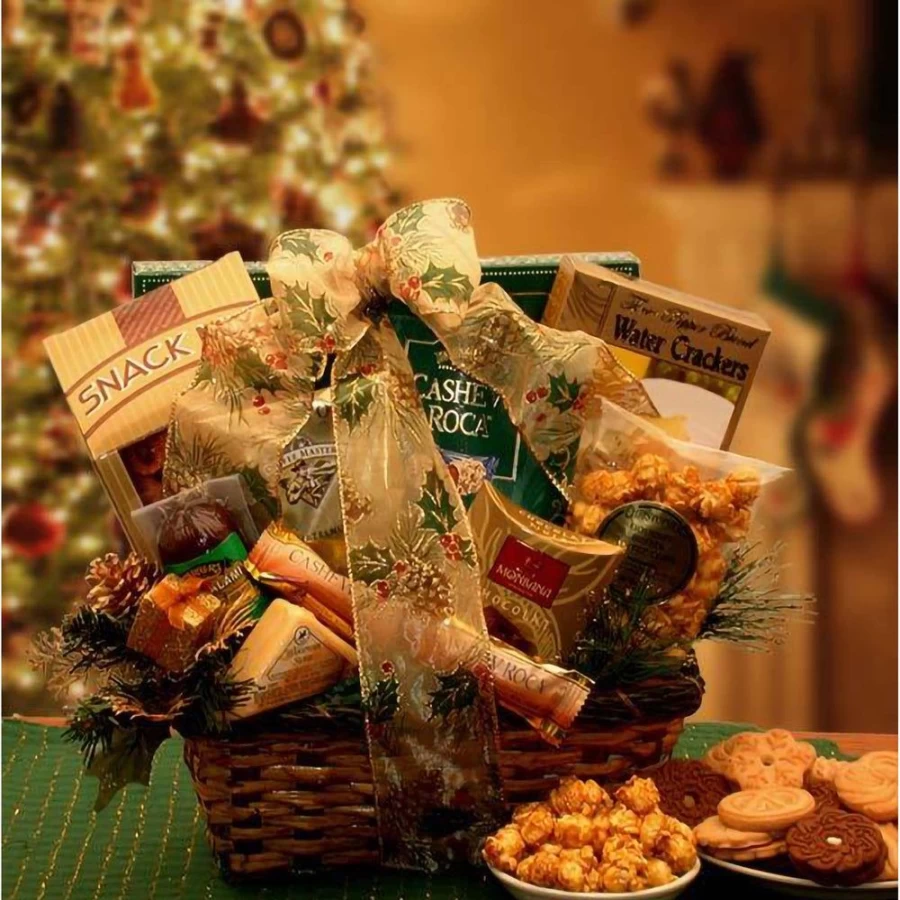 GBDS Luxury Holiday Gift Basket - Festive Gourmet Treats & Elegant Present Box