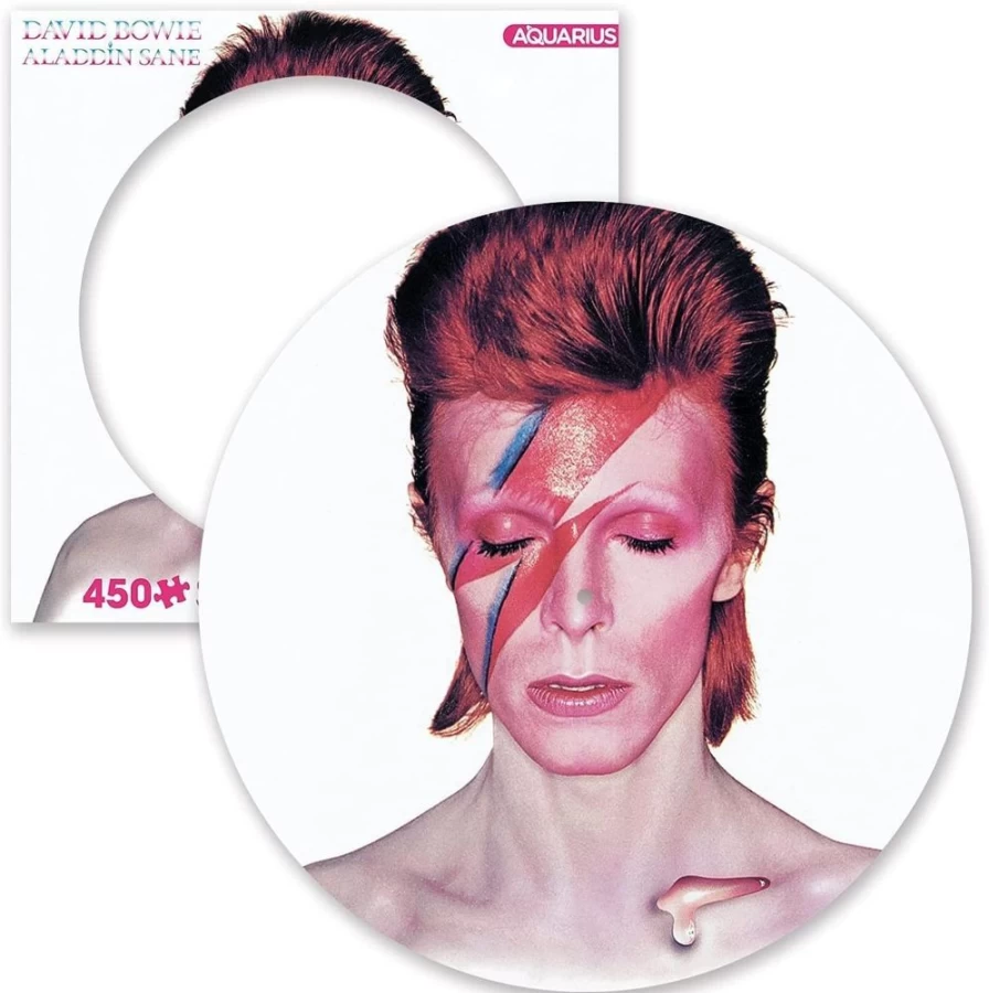 David Bowie Aladdin Sane 450-Piece Vinyl Record Jigsaw Puzzle by Toynk – Collectible Music-Themed Puzzle