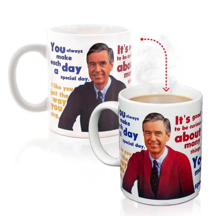 Toynk Mister Rogers Heat-Activated Color Changing Mug | 16 Oz Sweater Design Coffee Cup