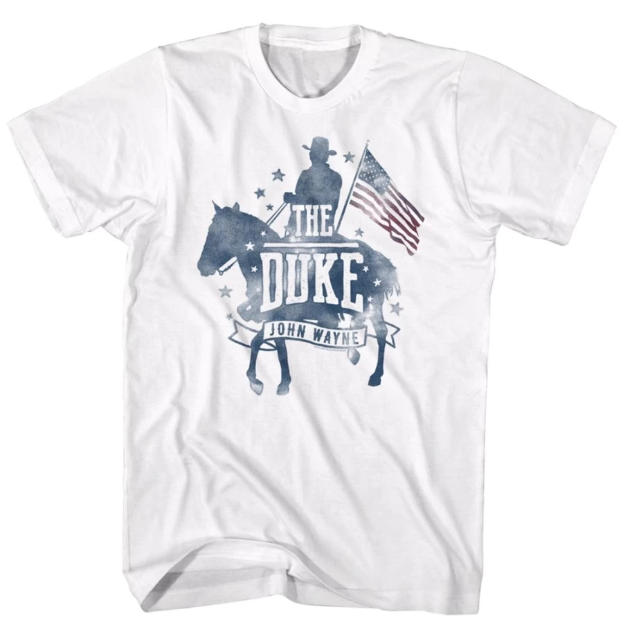 "MeTV Custom Brands John Wayne Patriotic Silhouette Unisex T-Shirt - Americana Western Style"