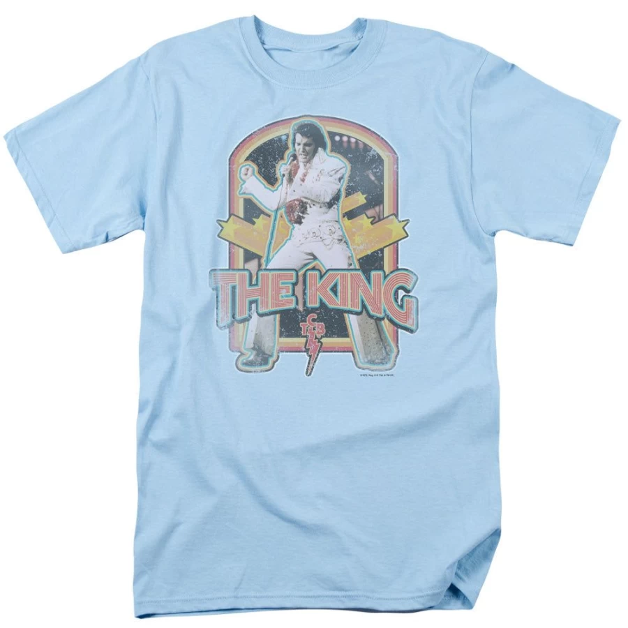 MeTV Custom Classics Elvis Presley Distressed Vintage T-Shirt - The King of Rock 'n' Roll