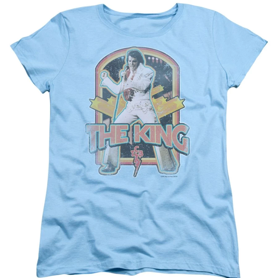 MeTV Custom Classics Elvis Presley Distressed Vintage T-Shirt - The King of Rock 'n' Roll
