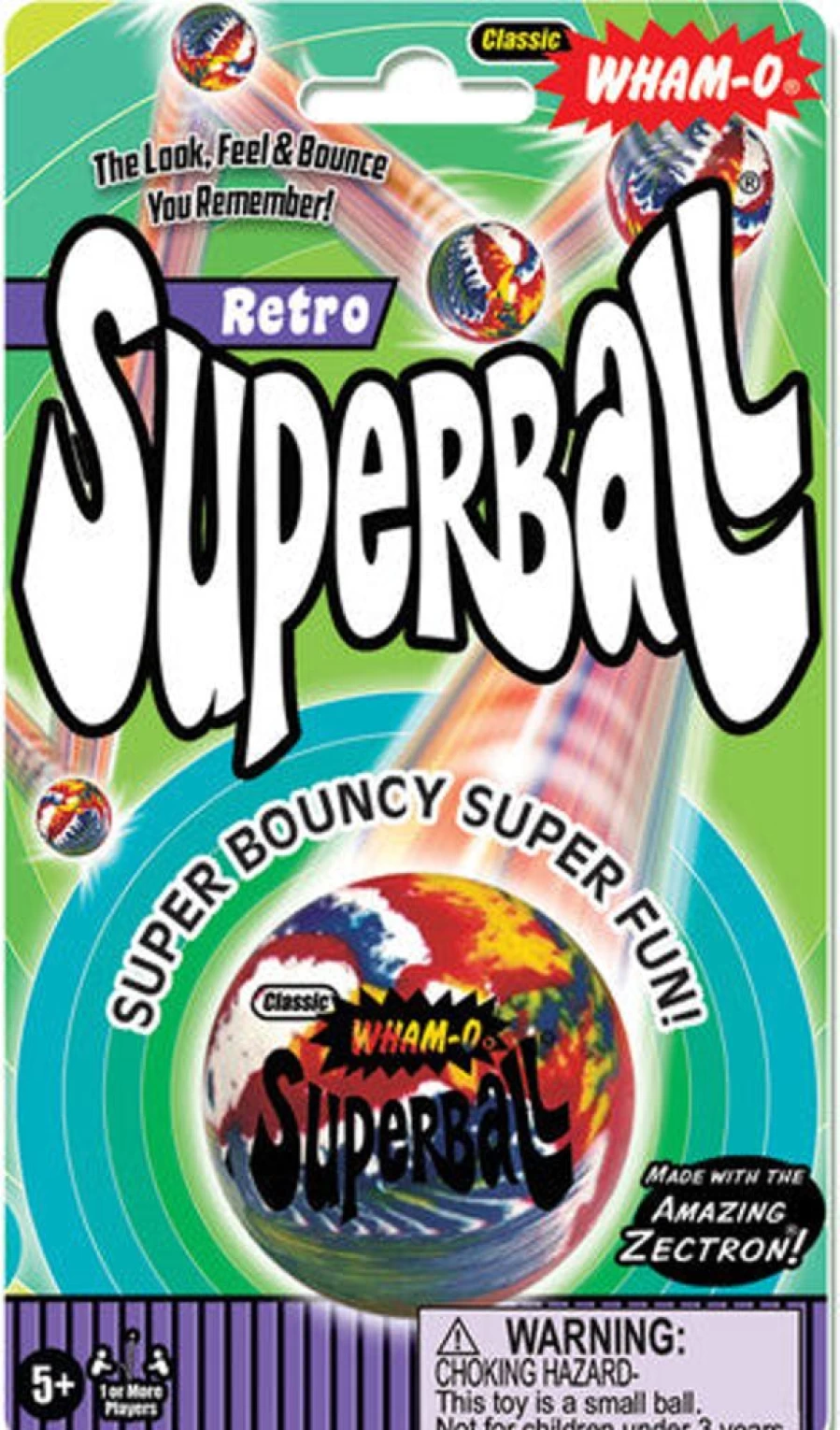 MeTV Entertainment Classic Retro Super Ball - Wham-O Style High Bounce Rubber Ball for Kids & Collectors