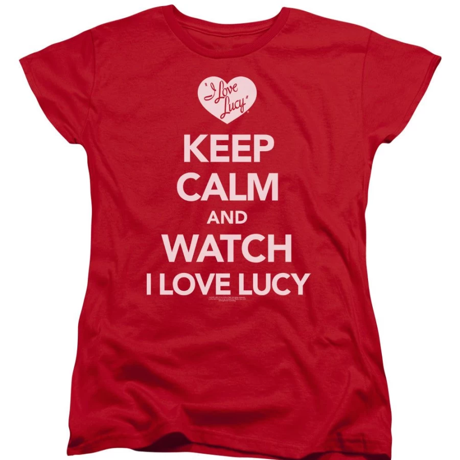 "MeTV Custom Classics I Love Lucy Keep Calm And Watch Unisex Vintage TV Show Merchandise"