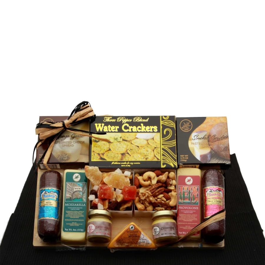 GBDS Gourmet Meat & Cheese Gift Board - Premium Savory Selection for Charcuterie Lovers