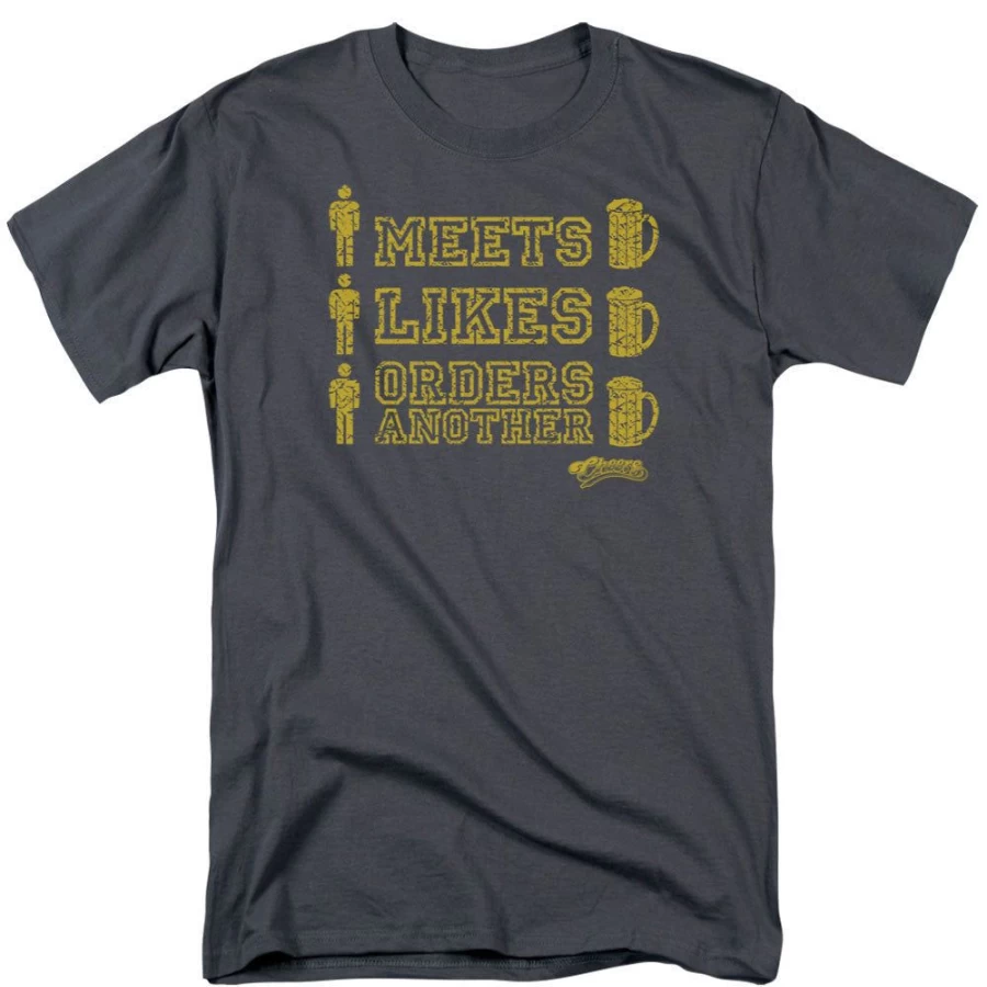 "MeTV Custom Classics Cheers - Man Meets Beer Unisex TV Show Merchandise"