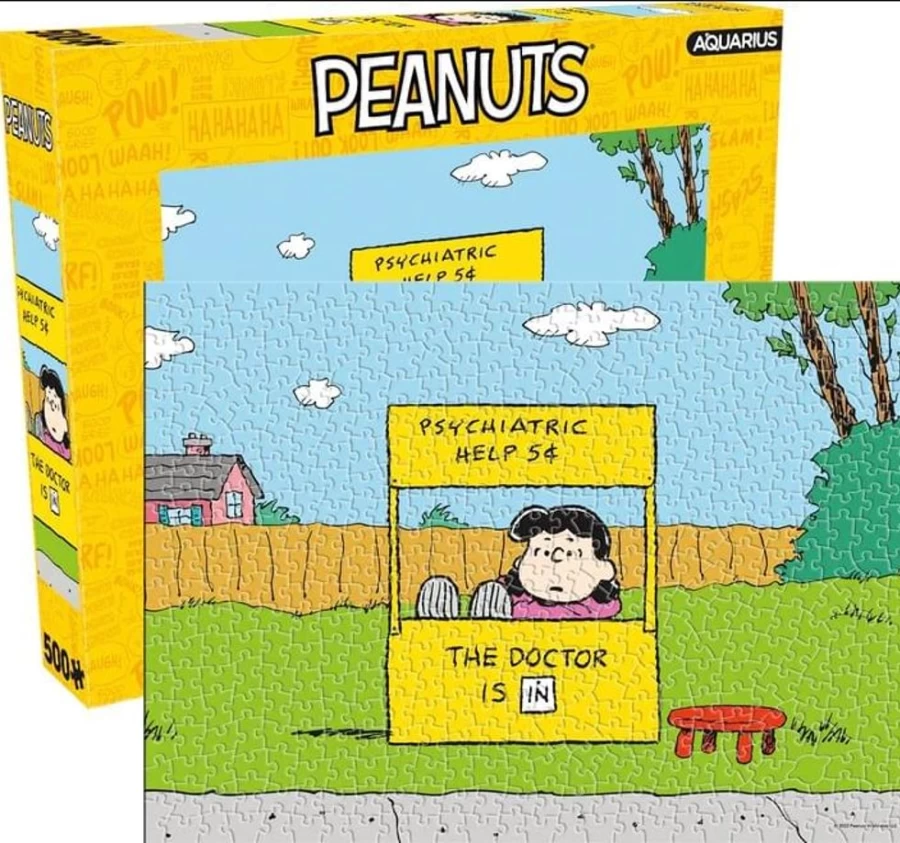Toynk Peanuts Lucy Doctor Is In 500-Piece Jigsaw Puzzle for Adults & Kids - Charlie Brown Collection