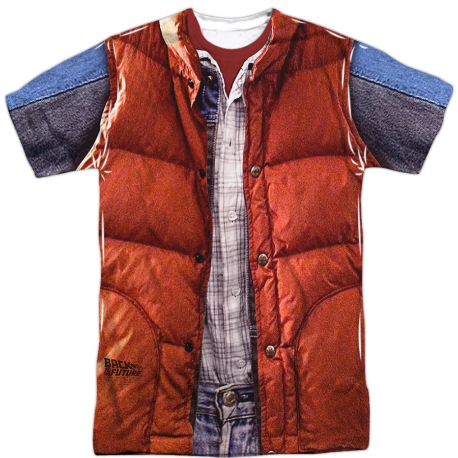"MeTV Custom Classics Unisex Back To The Future Marty McFly Vest Costume (Front & Back)"