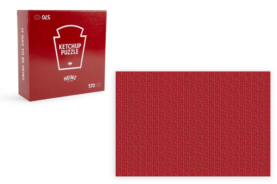 Toynk 570-Piece Heinz Ketchup All-Red Jigsaw Puzzle for Adults & Kids - Fun Unisex Brain Teaser