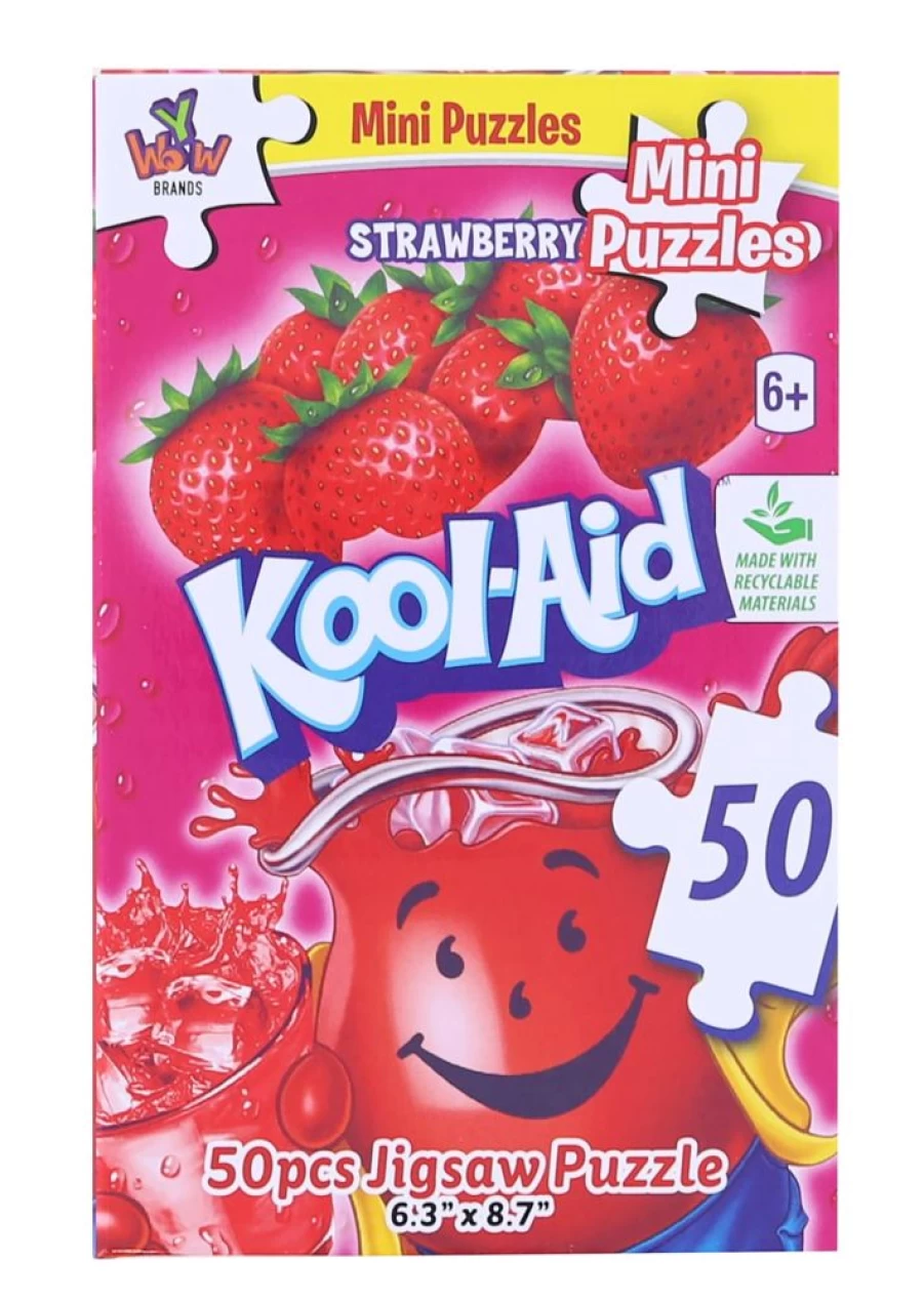 Toynk Strawberry Kool-Aid 50-Piece Mini Jigsaw Puzzle for Kids | Fun Educational Toy