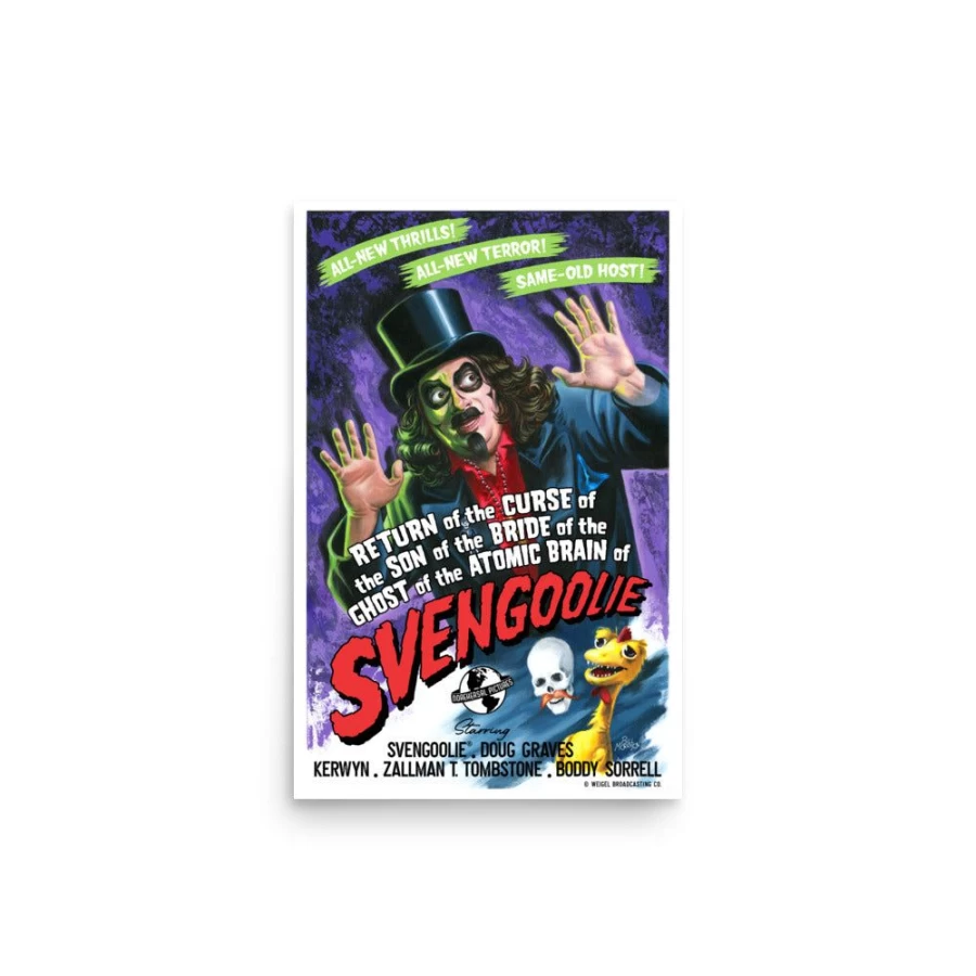 "Svengoolie Horror Movie Poster by Bill Morrison - Official MeTV 2022 Series Collectible"