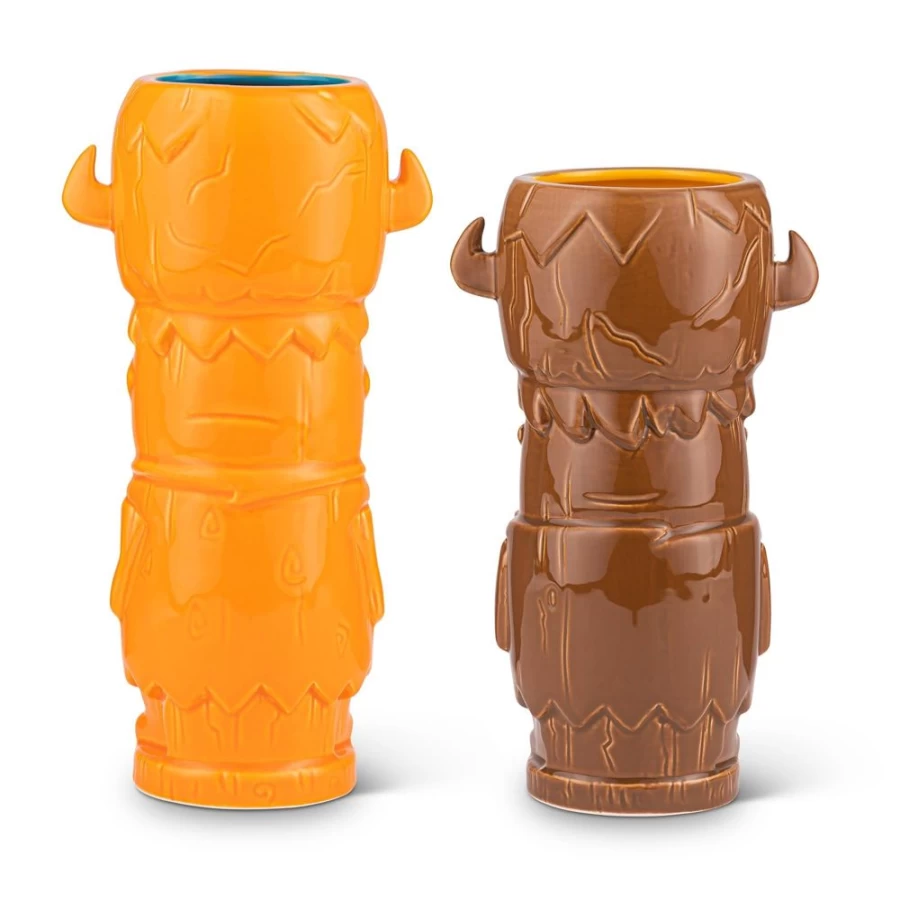 Toynk Flintstones Fred & Barney Geeki Tikis Mug Set - 28oz Collectible Drinkware