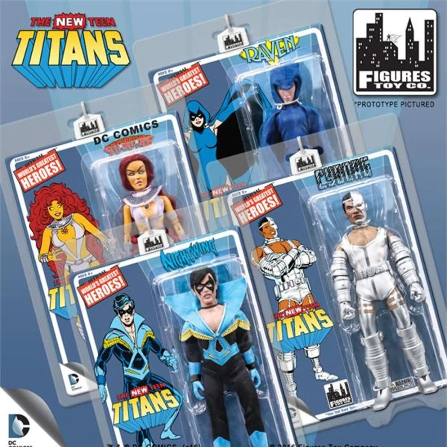 MeTV Figures The New Teen Titans Retro 8-Inch Action Figure Set - Series 1 (Complete 4-Piece Collection)