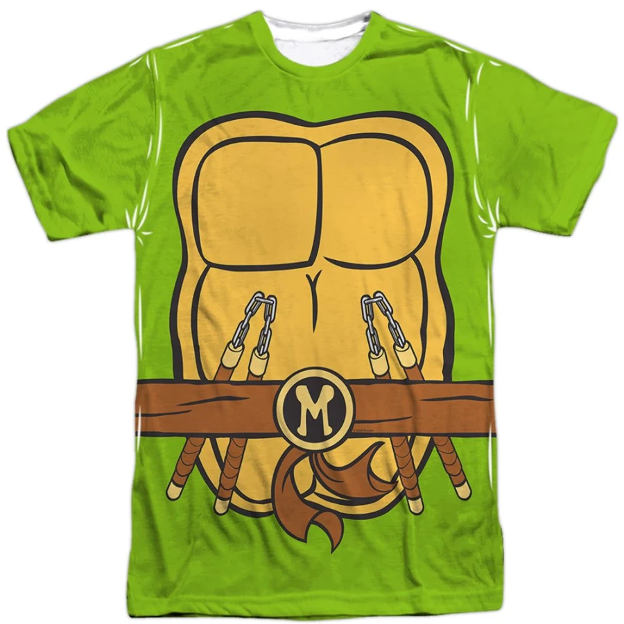 MeTV Custom Classics Unisex Michelangelo Teenage Mutant Ninja Turtles Costume - Front & Back Design