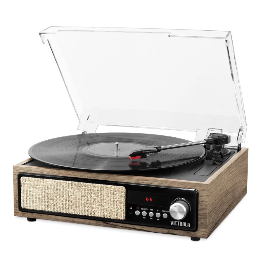 Victrola 3-Speed Bluetooth Turntable with Built-In Speakers | 3-in-1 Record Player for Vinyl, CDs & Streaming