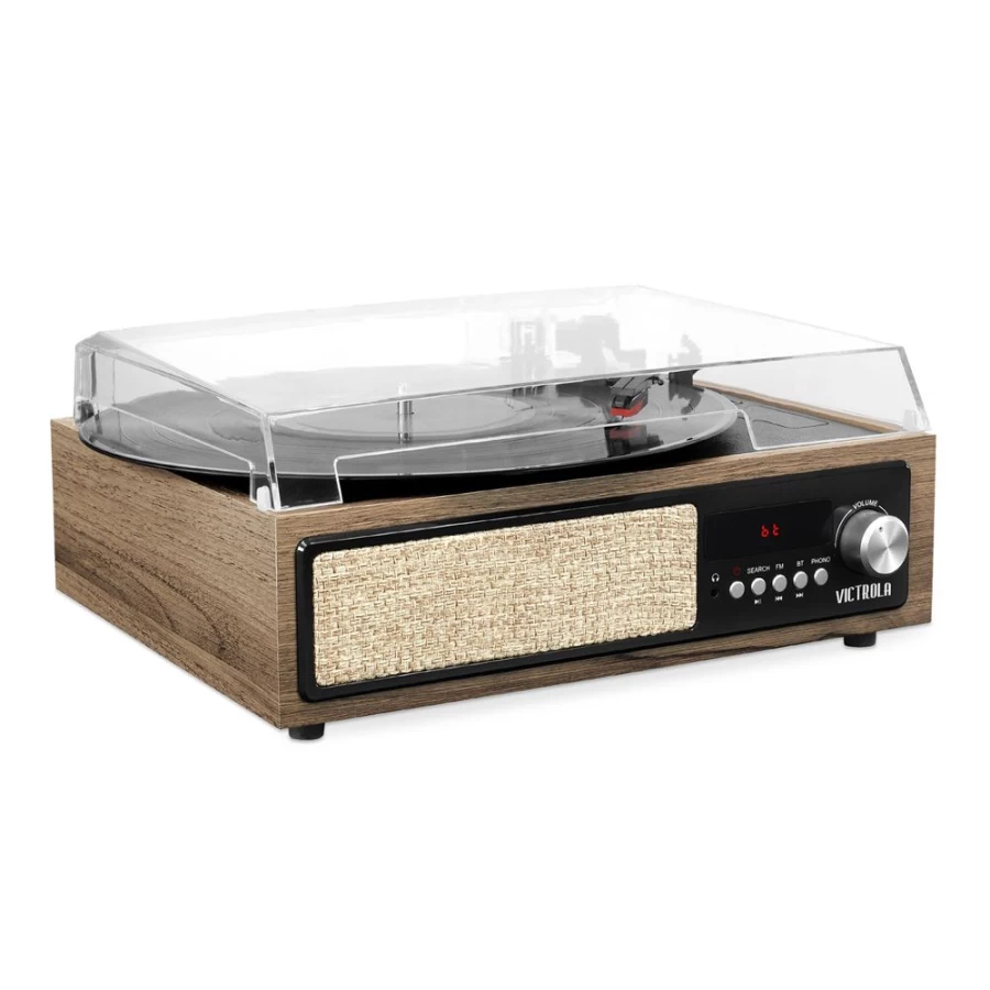 Victrola 3-Speed Bluetooth Turntable with Built-In Speakers | 3-in-1 Record Player for Vinyl, CDs & Streaming
