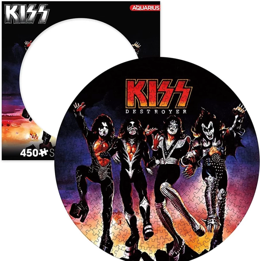 Toynk Kiss Destroyer 450-Piece Vinyl Record Jigsaw Puzzle - Rock Music Themed Collectible Puzzle