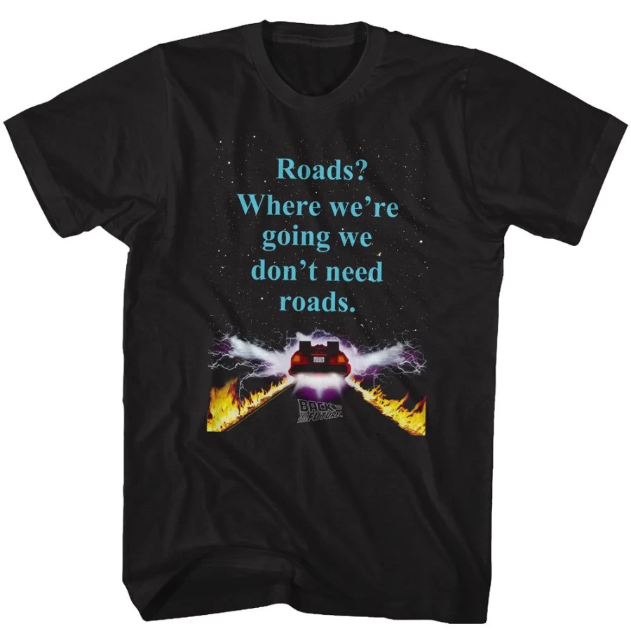 "MeTV Custom Brands Unisex Back To The Future Inspired Roads T-Shirt"
