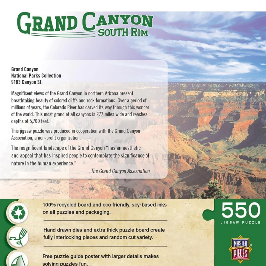 Toynk Grand Canyon South Rim 550-Piece Jigsaw Puzzle for Adults – Scenic National Park Landscape Challenge