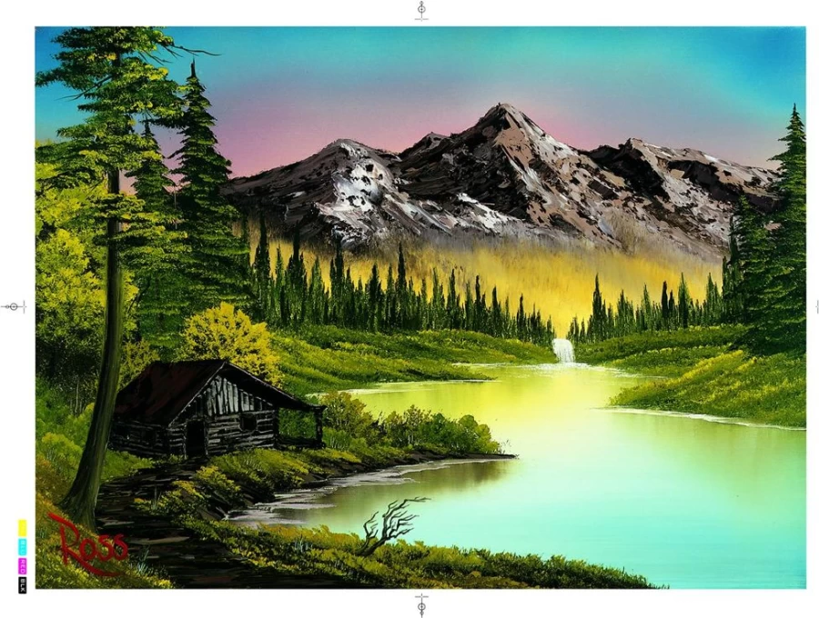 "Toynk 1000-Piece Bob Ross Mountain Retreat Jigsaw Puzzle – Nature Landscape Puzzle for Adults"