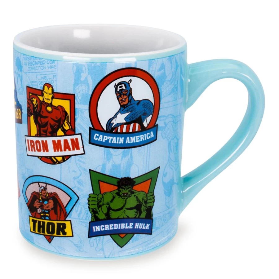 "Toynk Marvel Comics Character Ceramic Coffee Mug – 14oz Collectible Superhero Badge Design"