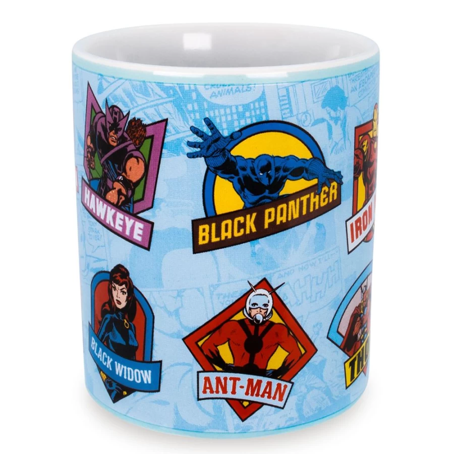 "Toynk Marvel Comics Character Ceramic Coffee Mug – 14oz Collectible Superhero Badge Design"